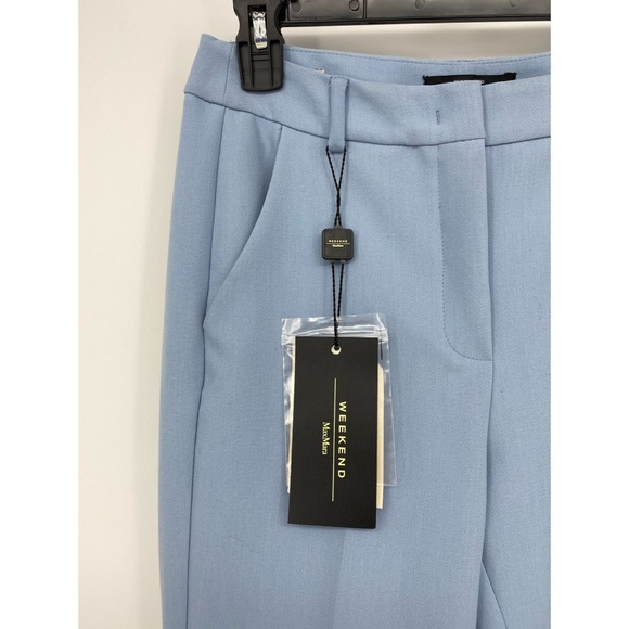 MaxMara Amati Cropped Stretch Pants in Sky Blue - Picture 9 of 9